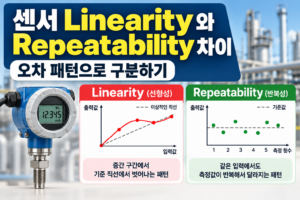 센서 Linearity와 Repeatability 오차 패턴 비교