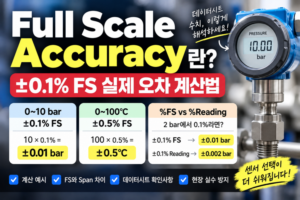 Full Scale Accuracy 계산 기준과 오차 비교