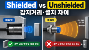 Shielded와 Unshielded 근접센서 감지거리·설치 차이