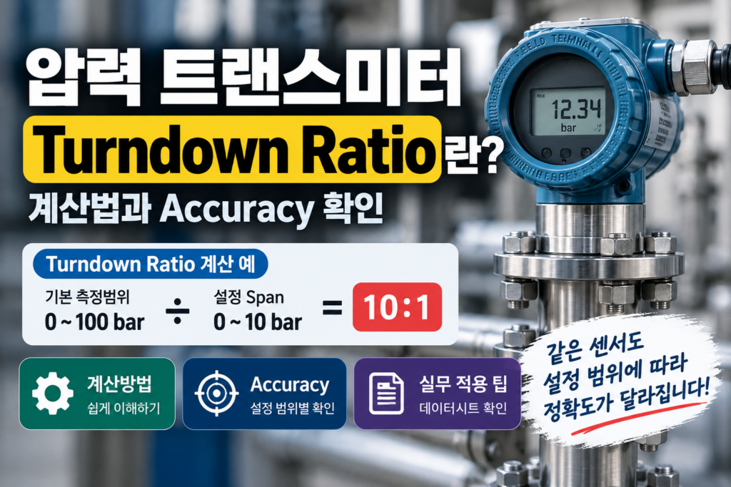 압력 트랜스미터 Turndown Ratio 계산과 Accuracy 확인