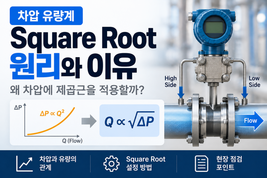 차압 유량계 Square Root 원리와 ΔP 유량 관계