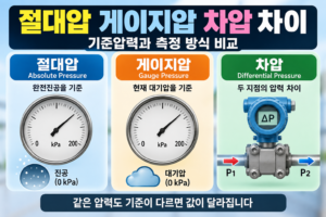 절대압 게이지압 차압 차이와 기준압력 비교