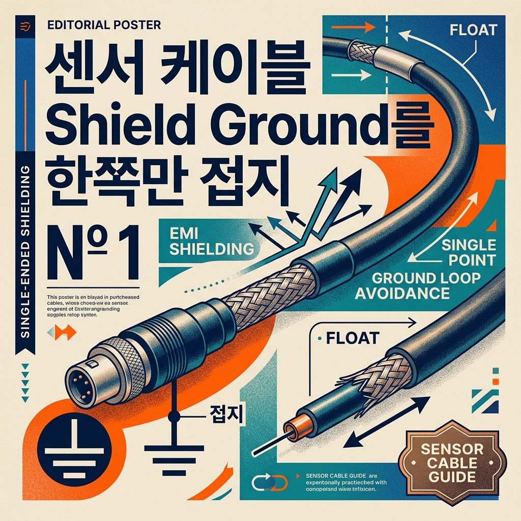 센서 케이블 Shield Ground 한쪽 접지